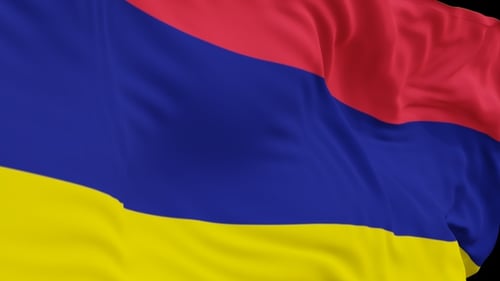 The Mauritius with alpha channel waving in the wind in slow motion