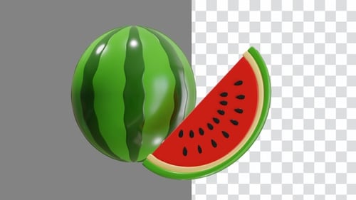 3D-Animation der Wassermelone