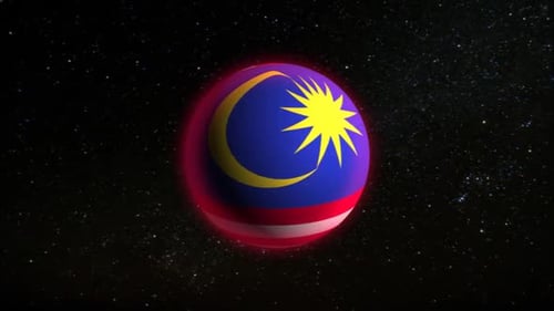 Malaysian Flag Rotating Sphere Animation