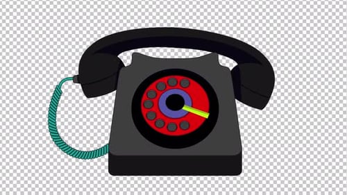 Animation of Ringing old Telephone | Alpha Channel