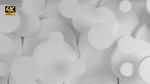 Clean Abstract White Circles Moving Geometric Background