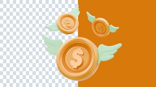 Coins Money 3D Animations | Alpha Channel