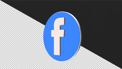 3D Rotating Facebook Logo Social Media Icon Animation