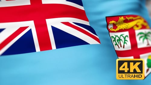 Realistic Waving Flag of Fiji Animation