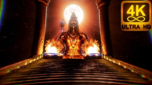 Trippy illusion 4k moving vj loop Lord Shiva temple hindu god 3d background abstract pattern partyvj
