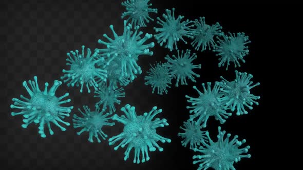 3D Animated Virus Cells Multiplying on Transparent Background, Elements ...