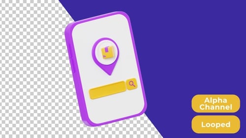 3D Animated Package Location | Alpha Channel