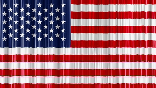 Waving American Flag Curtain Loop Background Animation