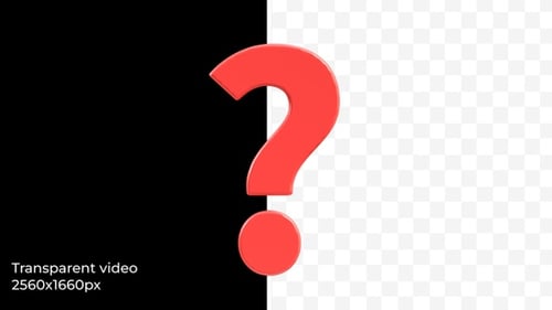 Modern 3D Red Question Mark Rotating Animation