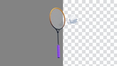 3D-Animation von Hochgeschwindigkeits-Badmintonschüssen | Alpha Channel