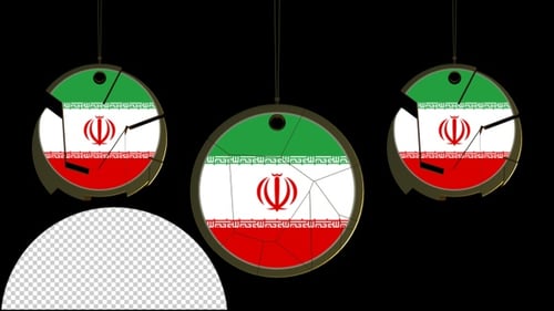 Geometric Circular Flag of Iran Logo Reveal Animation
