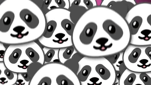 Flat Design Cartoon Panda Pop Up Animation