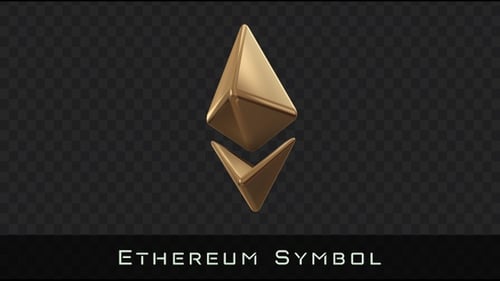 3D Golden Ethereum Crypto Logo Rotating Animation