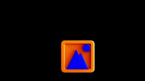 3D Image Icon Formation Animation with Geometric Style