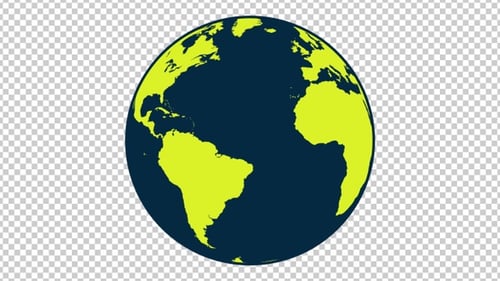 Seamless 2D Flat Design Earth Globe Loop