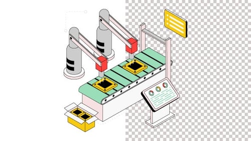 Manufacturing Process Animation Alpha Channel