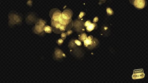 Rising Golden Bokeh Light Particles Overlay