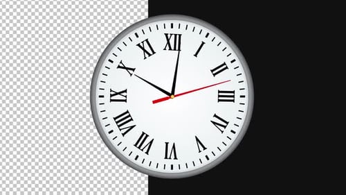 Old Wall Clock Time Animation Alpha Looped
