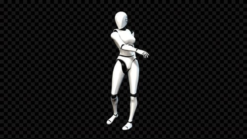 Robot Spinning Around Animation Angle View