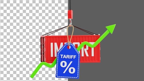 3D Rising Import Tariffs | Alpha Channel
