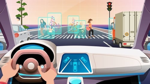 New Energy Automobile AI Recognition of Obstacles 4K