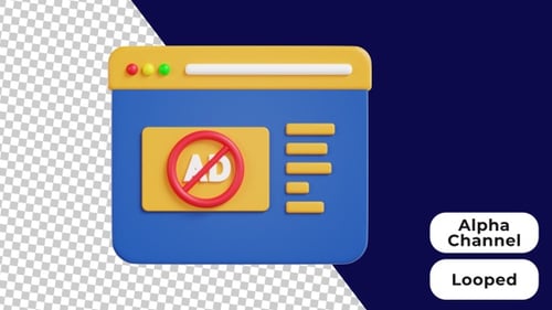 3D Animated Ads Block | Alpha Channel