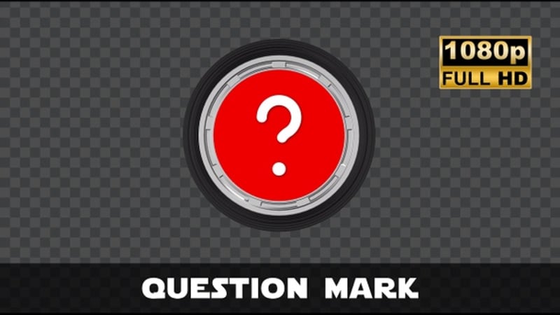 Bouncing 3D Question Mark Icon on Transparent Background, Elements ...