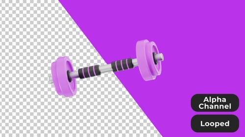 3D Animation Barbell | Alpha Channel