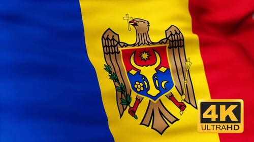 Moldova Flag Waving Seamless Loop Animation