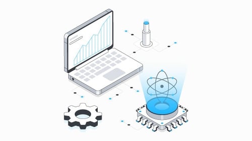 Quantum Technologies Isometric Animation Alpha Channel