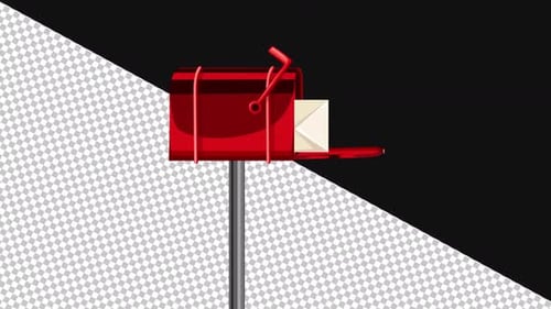 2D Mailbox with Envelop | Alpha Channel