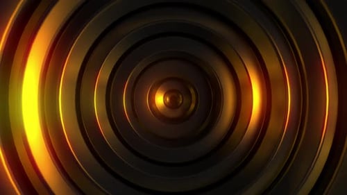 Abstract Golden Rings Glowing Geometric Animation