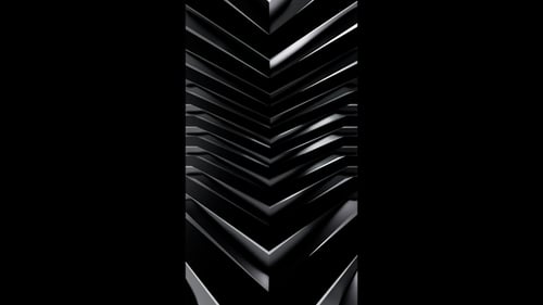 Vertical video abstract metallic black arrows loop animation background