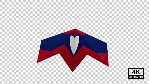 Papierflugzeug mit Flagge von Laos