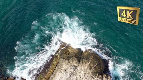 Aerial View Sea Waves Video-5