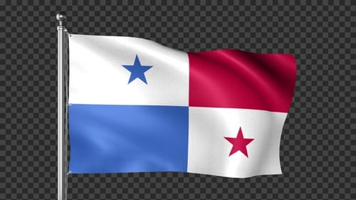 Realistic Waving Panama Flag Animation