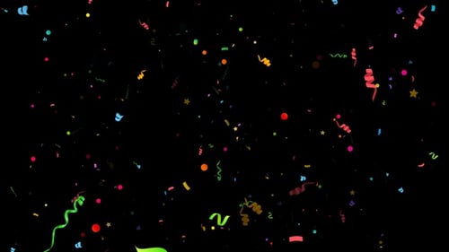 Colorful Confetti Flying Overlay Alpha Loop V4