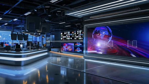 3D Virtual Tv Studio News Ab1 24