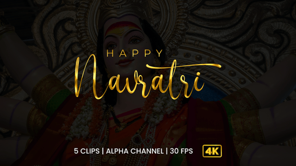 Golden Happy Navratri Text Reveal Calligraphy Animation, Revealer ...