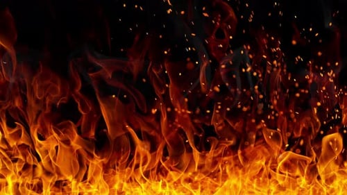 Realistic Fire Flames with Flying Sparks Animation