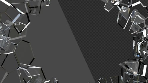 3D Animation of Broken Glass | Alpha Channel
