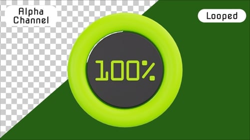 Modern 3D Arc Progress Loader with Percentage | Alpha Channel