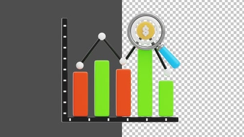 3D Animation of Market Analysis | Alpha Channel