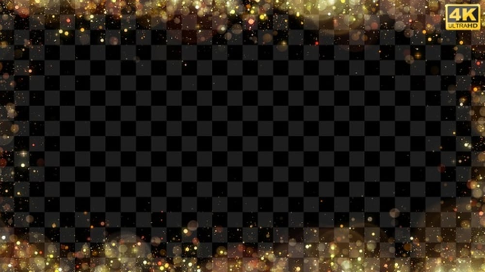Golden Glitter Particle Frame Overlay, Overlays Motion Graphics ft ...