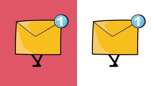 Bouncing Hand-Drawn Email Notification Icon Animation