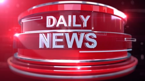 Dynamic 3D News Broadcast Opener with Metallic Red Elements