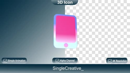 Modern 3D Smartphone Icon Rotation Animation