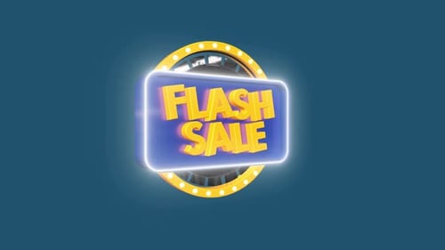 Dynamic Flash Sale Title with Glowing Marquee