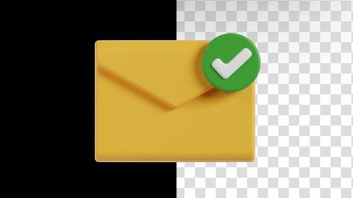 3D Animation of Verification Email Button on Alpha Channel