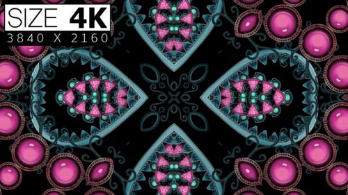 Vibrant Decorative Kaleidoscope Mandala Animation Loop